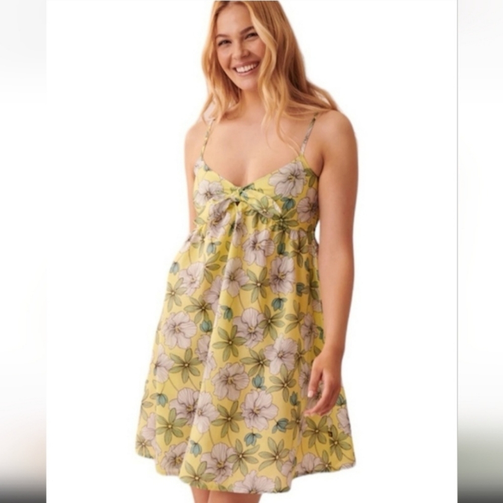 La vie en Rose Lime floral print smocking dress